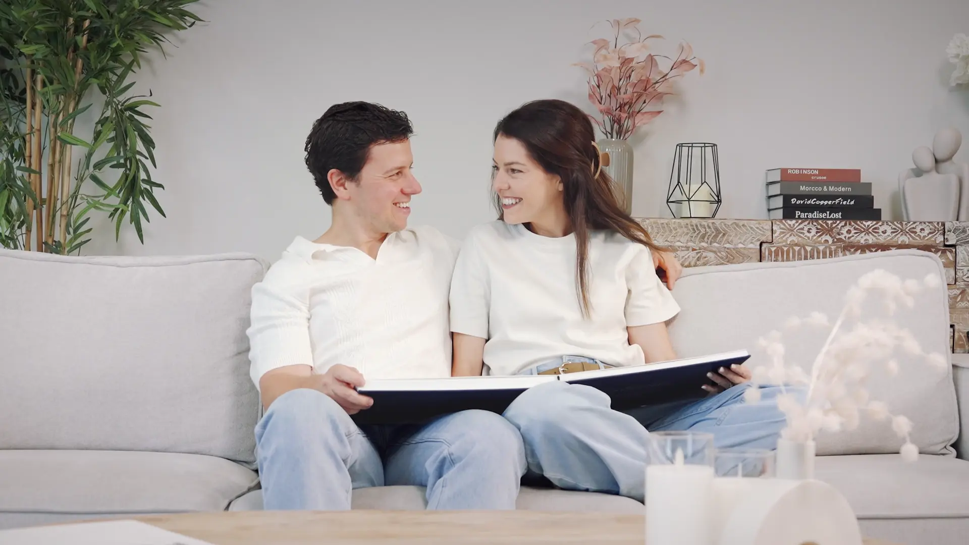 Couple sharing a Love Retold book